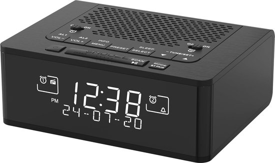 Kenwood CR-ST40DAB-B Stereo wekkerradio met 3 wektijden, DAB , FM, Bluetooth, USB, oplaadfunctie