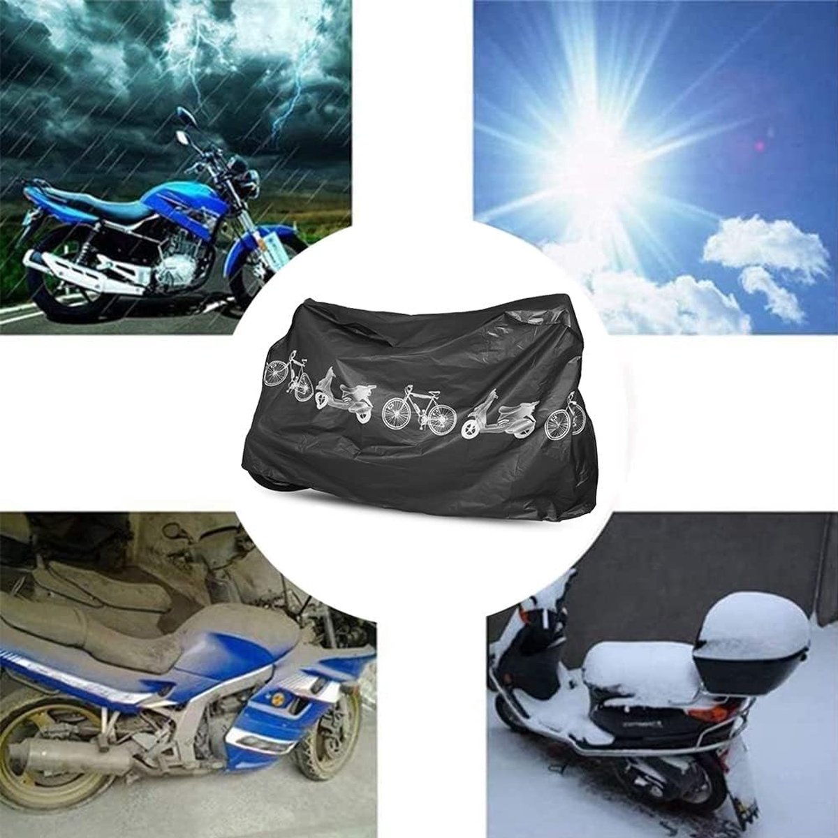 JGS ® Fietsbeschermhoes voor Weerbestendigheid en Bescherming van Fietsen en Motoren