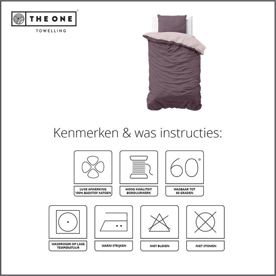 Caractéristiques et instructions de lavage : Finition luxe 100% coton éponge, broderie de haute qualité, lavable à 60 degrés. Sèche-linge à basse température, repassage à chaud, ne pas blanchir, ne pas vaporiser.