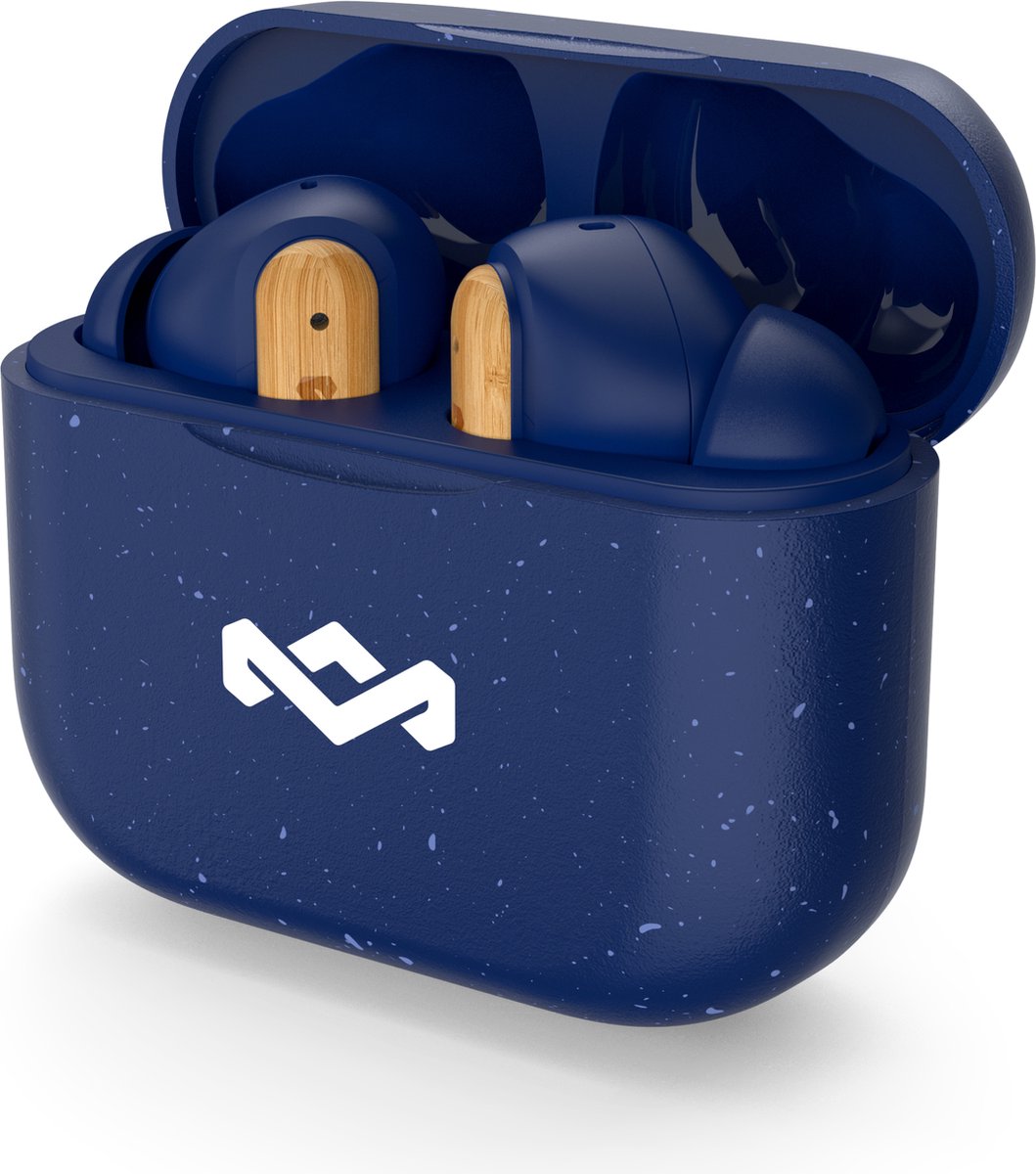 House of Marley Little Bird Oortjes Draadloos - 24 uur Batterijduur - Draadloze Oordopjes - Bluetooth - Eco Friendly Design - Quickcharge - Touchbediening - Blauw – foto 2