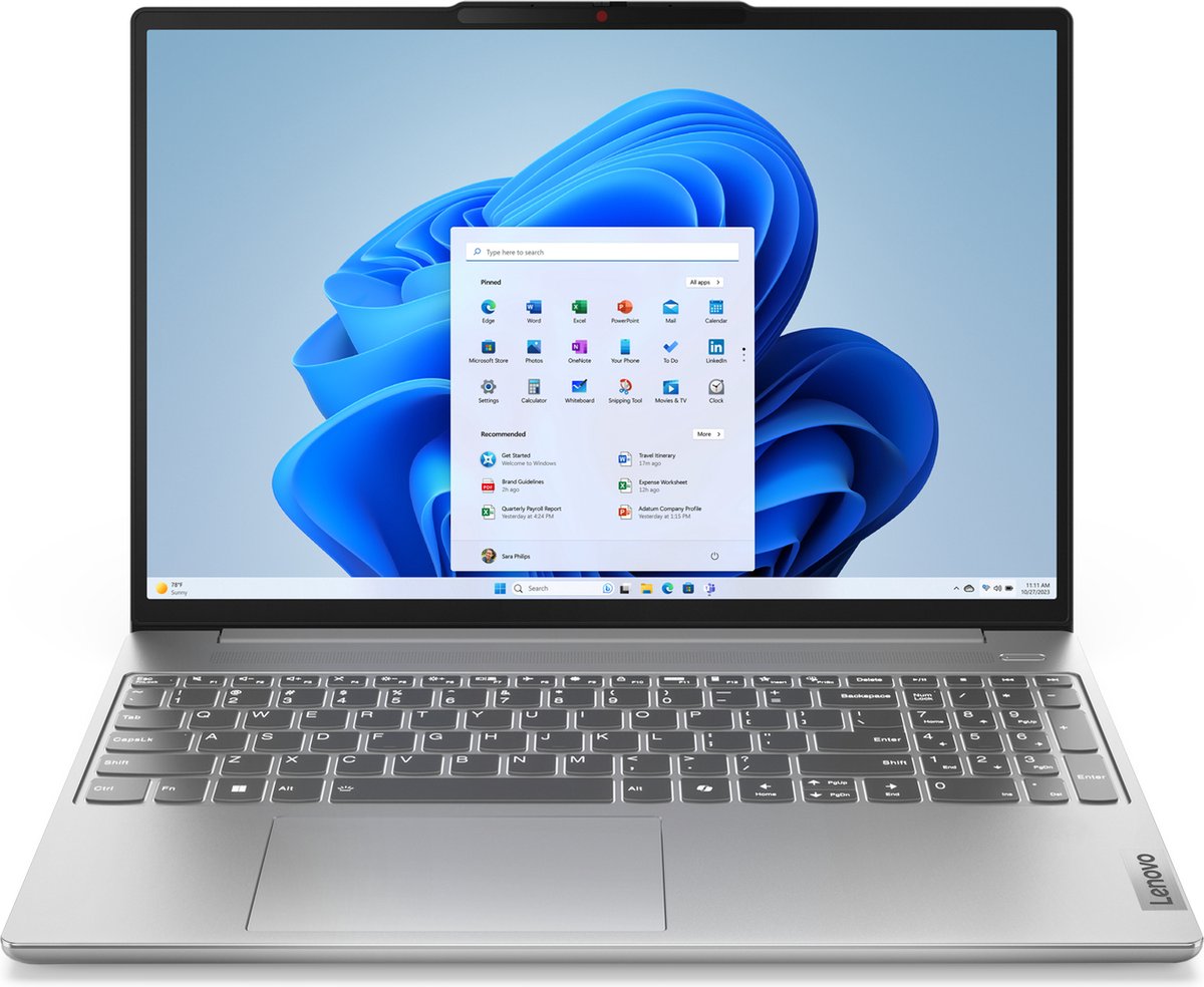 Lenovo IdeaPad Slim 5 15IRU9 Intel Core 7 150U Laptop 38,9 cm (15.3") WUXGA 16 GB LPDDR5x-SDRAM 1 TB SSD Wi-Fi 6E (802.11ax) Windows 11 Home Grijs Belgisch