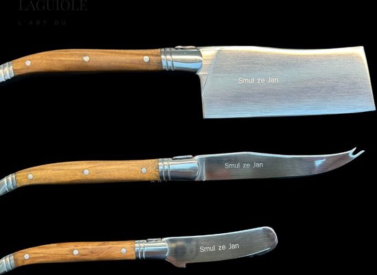 Set Couteaux Laguiole L'art du Fromage | dans une boîte cadeau de luxe | Bois d'olivier