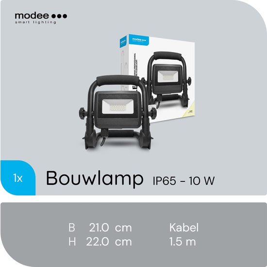Lampe de chantier LED Modee 10W - Lampe de travail extérieure étanche IP65 - 1300 lumens