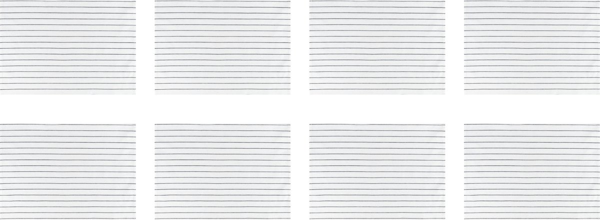 Krumble Theedoek met strepen - Streeppatroon -Theedoeken - Glazendoeken Keukendoeken - Vaatdoek - Katoen - Wit met zwart - 40 x 60 cm - Set van 8