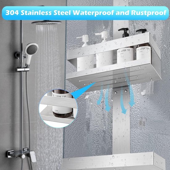Shower Rack Hanging SUS304 Stainless Steel Shower Basket Shower Shelf ...