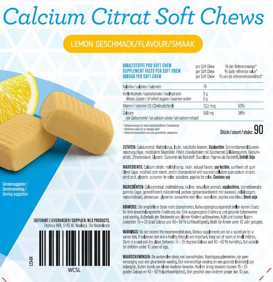 WLS Original Calcium Soft Chew Lemon | bol