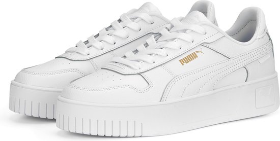Baskets pour femmes PUMA Carina Street pour femmes - White/ Or - Taille 38