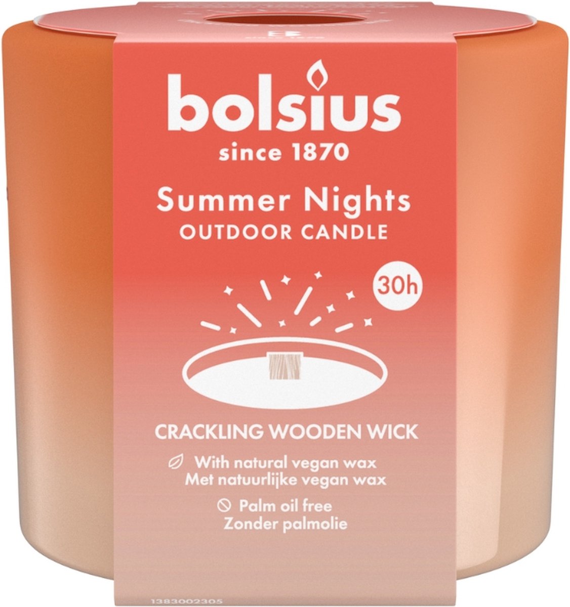 Bolsius Buitenkaars Summer Nights Ivoor - 8 cm / ø 9 cm