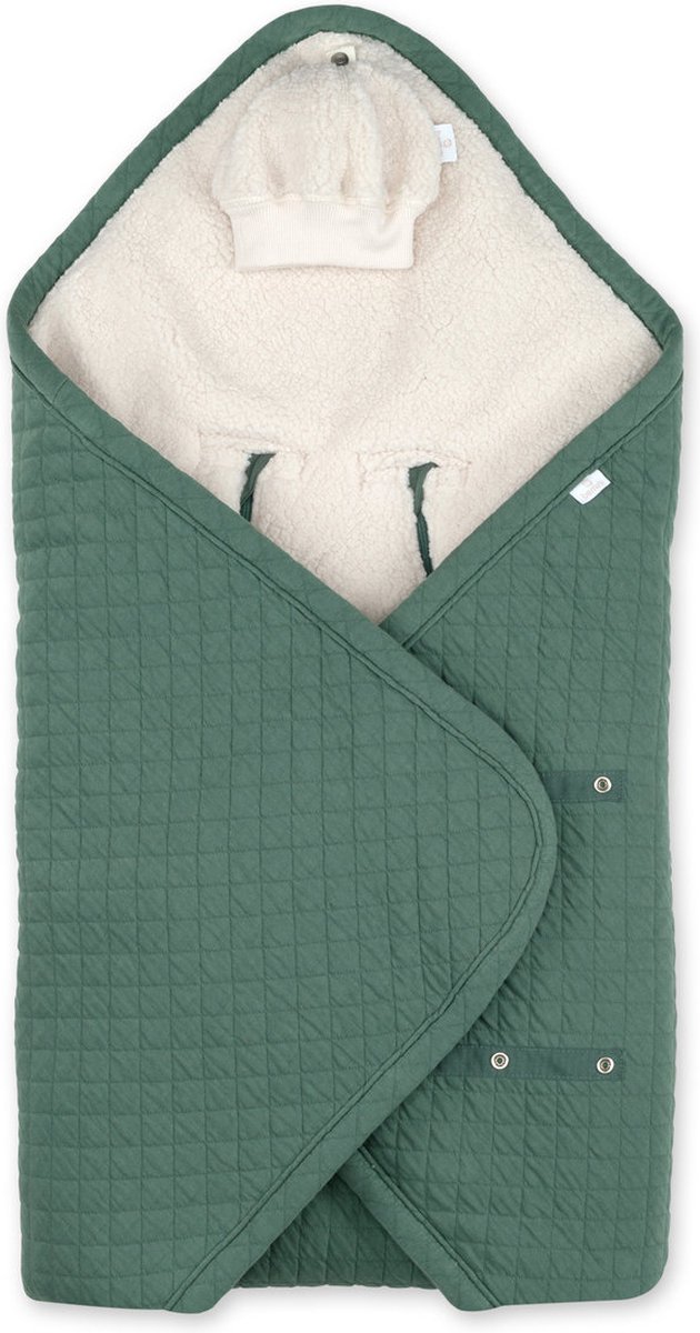BEMINI Voetenzak - Biside 0-12m - Warme gewatteerde teddy - Green
