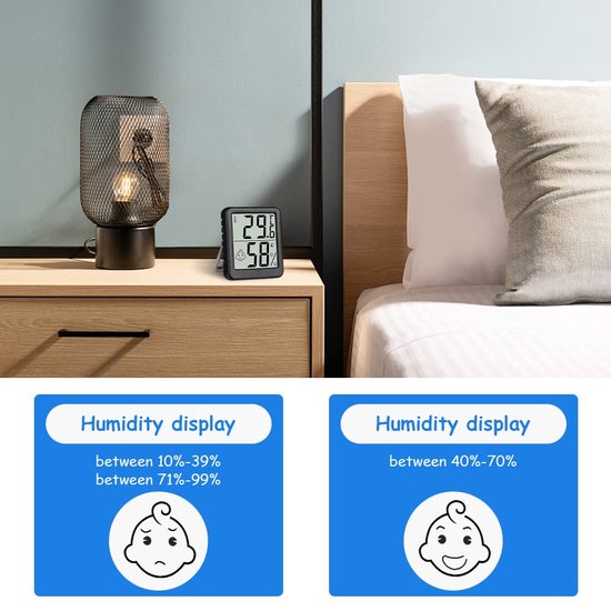 Thermomètre intérieur - Thermomètre domestique - Station météo intérieure - Thermomètre intérieur numérique - Thermomètre d'ambiance - Thermomètre intérieur - Thermomètre domestique intérieur - Thermomètre numérique - Binnenshuis