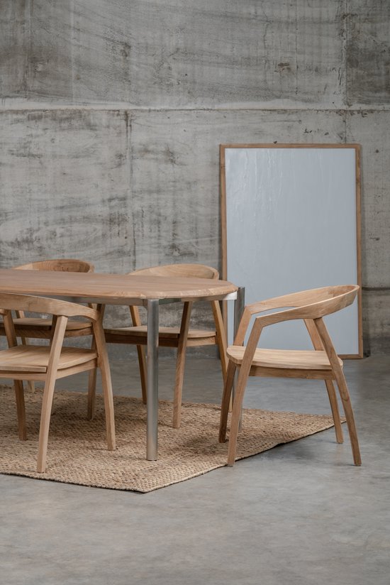 Chaises de salle à manger de Luxe avec un confort d'assise ultime - chaise design confortable pour la table de salle à manger - bois de teak naturel - design rural moderne - brossé lisse - bois de teck de haute qualité - qualité supérieure