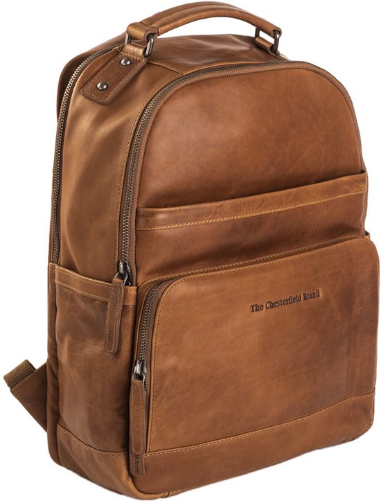 The Chesterfield Brand Rugzak met laptopvak Austin Backpack Cognac Bruine