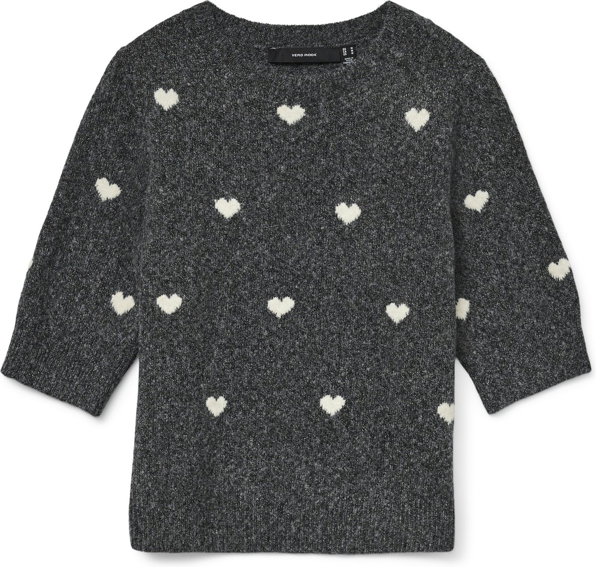 Vero Moda Trui Vmdoffy Intarsia 2/4 O-nk Pullov Ga 10330793 Dark Grey Melange Dames Maat - XS