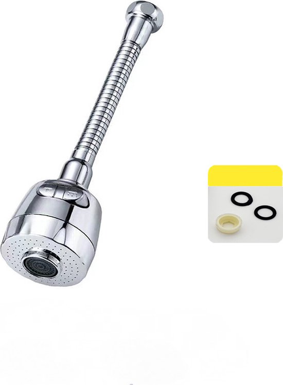 Robinet de cuisine - Rallonge - Accessoire de robinet - rallonge de robinet d'eau - aérateur de robinet de cuisine - pommeau de douche pivotant - aérateur de robinet d'eau - Flexible de robinet de fixation - argent - 165 mm - acier inoxydable