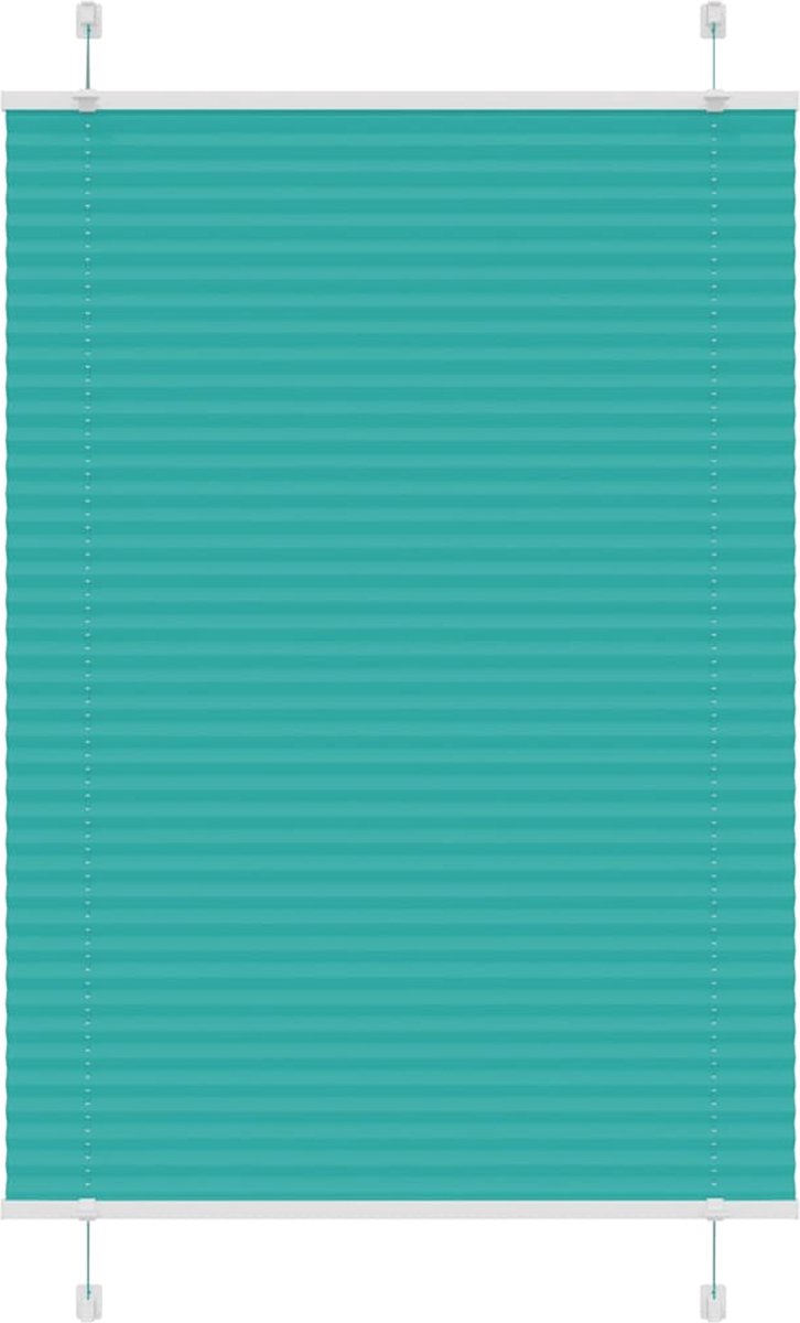vidaXL - Plissé - rolgordijn - 100x150 - cm - stofbreedte - 99,4cm - petrol - groen