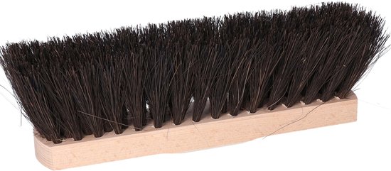 Buemag Buiten bezemkop - hout - schroefdraad - 29 cm - arenga vezels - zwart - straatbezem/buitenbezem van Buemag — afbeelding 2