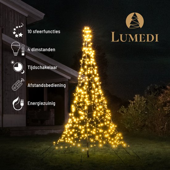 Glowing Tree® 3 meter kerstverlichting 480 LED | Faber Vlaggen