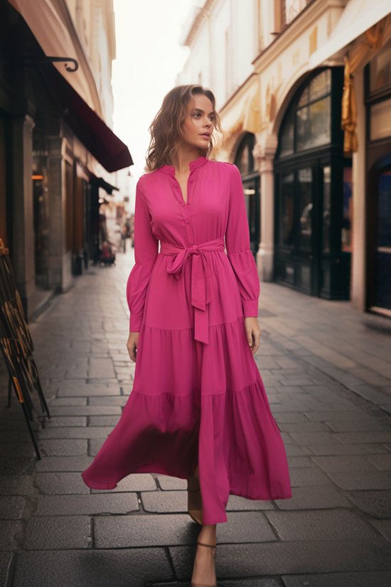 Robe Basis à col montant et manches standard Trendyol