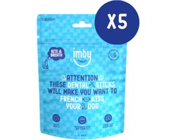 Imby Dental Sticks Hondensnacks - 5 X 100 gr - Hondensnoepjes met munt en peterselie - kauwstaafjes Hond - Kauwsnacks voor hond - Hypoallergeen - 500gr