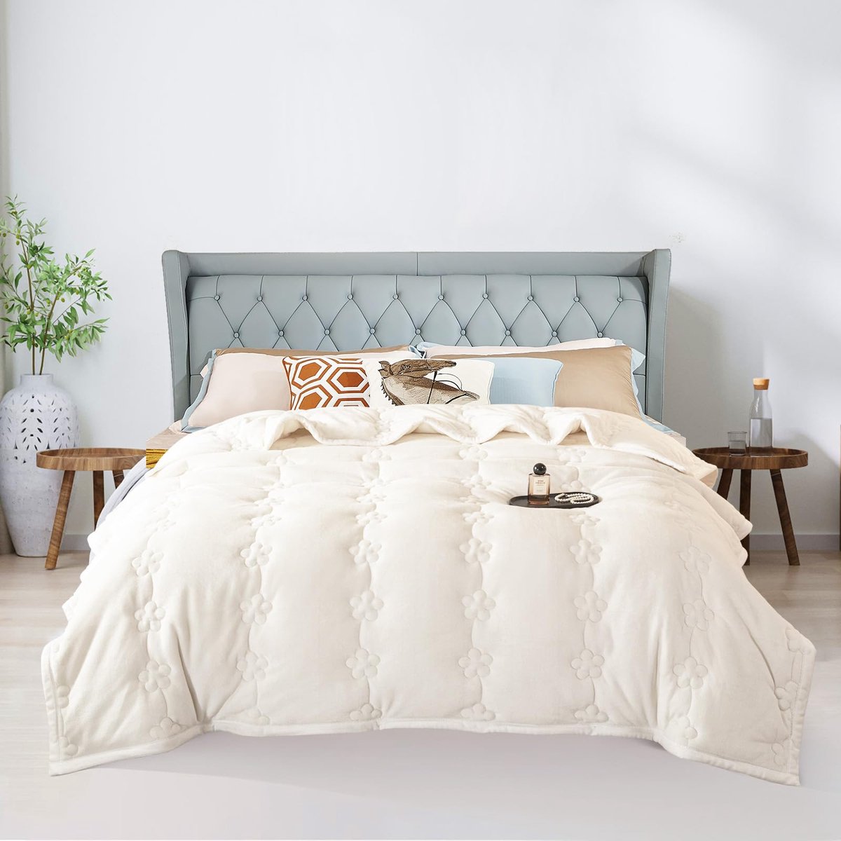 JGS ® Luxueuze Flanel Deken voor Comfort en Stijl in Elke Kamer wit