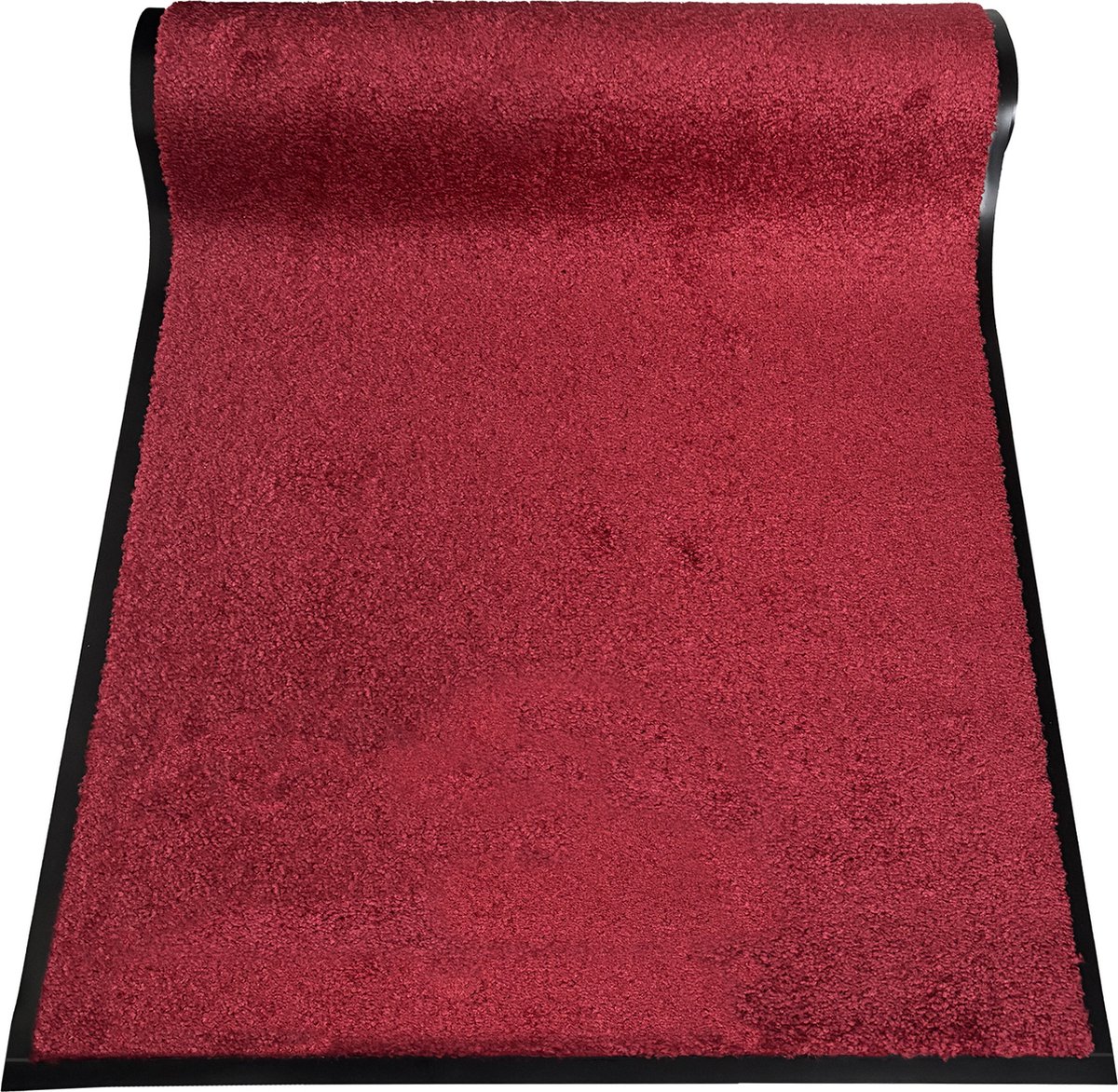 JYG Deurmat binnen - 120x250cm - CLEANWASH ROOD - Belgische Droogloopmat in Extra Grote Maten – Superabsorberend Polyamide, Antislip Vinyl Rug, 3 Kleuren, Diverse Lengtes en Breedtes – Luxe Afwerking in Eigen Atelier