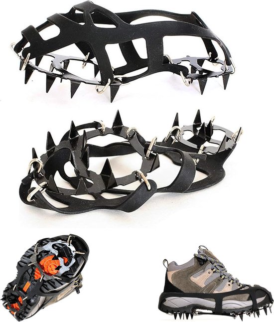 Foto: Moser crampons antislip op schoenen laarzen 10 sneeuwpoppen grip spikes met 15 vervangende sneeuwnoppen antislip bescherming unisex geschikt voor wintergroen wandelen en joggen m 35 42