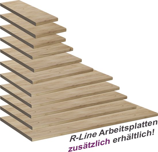 Vicco Keukenwerkblad R-Line Wit Marmer - 20 Cm Diepte, Universeel En Robuust