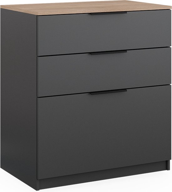 Vicco Irma 80 cm spiegelkast antraciet/eiken kopen