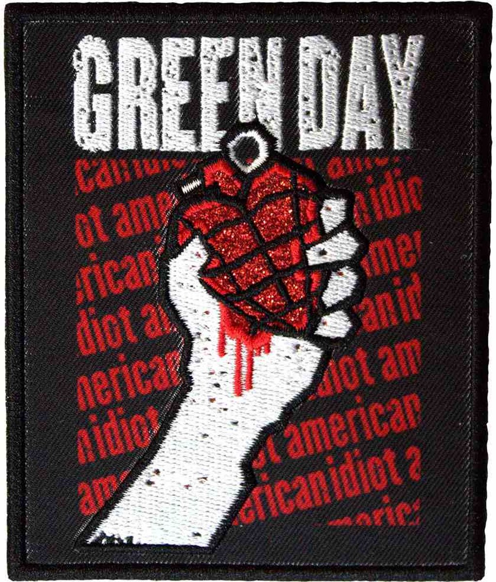 Green Day - American Idiot Text Repeat Patch - Zwart/Multicolours