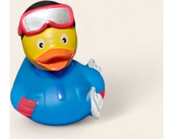 Badeend als snowboarder