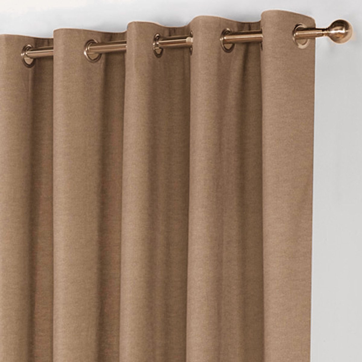 Maroyathome LEMONI - Gordijn - Verduisterend - met Ringen - kant en klaar - 150 x 260 cm - 150 cm breedte en 260 cm lengte - Licht Taupe - 1 Stuk