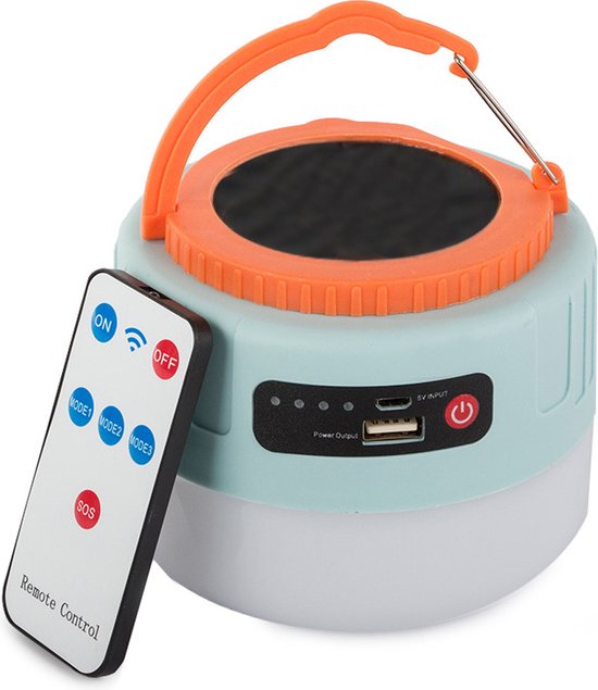 Solar LED campinglamp met usb en afstandsbediening - 3 Lichtstanden en Waterdicht