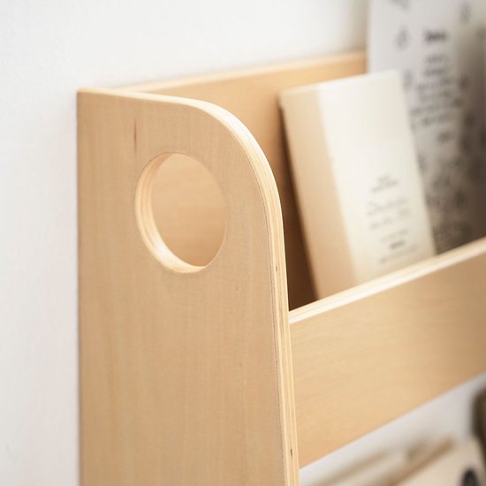 Petite Amélie Houten Boekenrek kind - Kinderboekenkast met Drie Schappen - Montessori boekenkast voor kinderkamer - Naturel