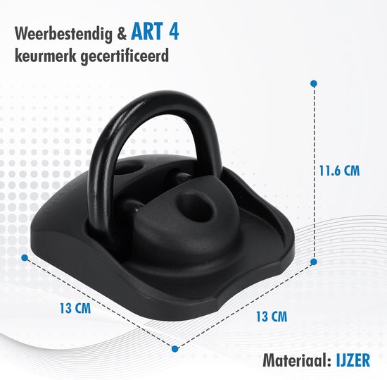 Grondanker / Muuranker voor Scooter, Motor & Boot - ART 4 Goedgekeurd Zwart Vloeranker - Veiligheidsanker voor Fietsen en Scooters - Duurzaam Muuranker / Wandanker / Vloeranker met ART 4 Keurmerk - Ideaal voor Buitengebruik van KUDA. — afbeelding 2