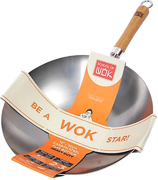 Myland ** 30cm/1.5mm Heavy Duty Iron Wok - CHEF's DEPOT - View #4