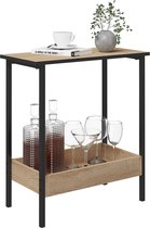 HOMCOM Nachtkastje, Bijzettafel met Lade en Open Opbergruimte, Modern