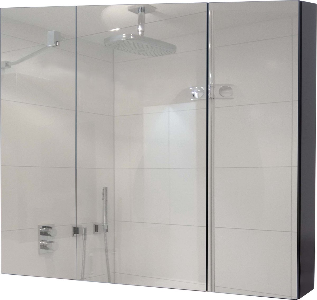Spiegelkast MCW-B19b, badkamermeubel wandmeubel, 6 planken hoogglans MVG-gecertificeerd 70