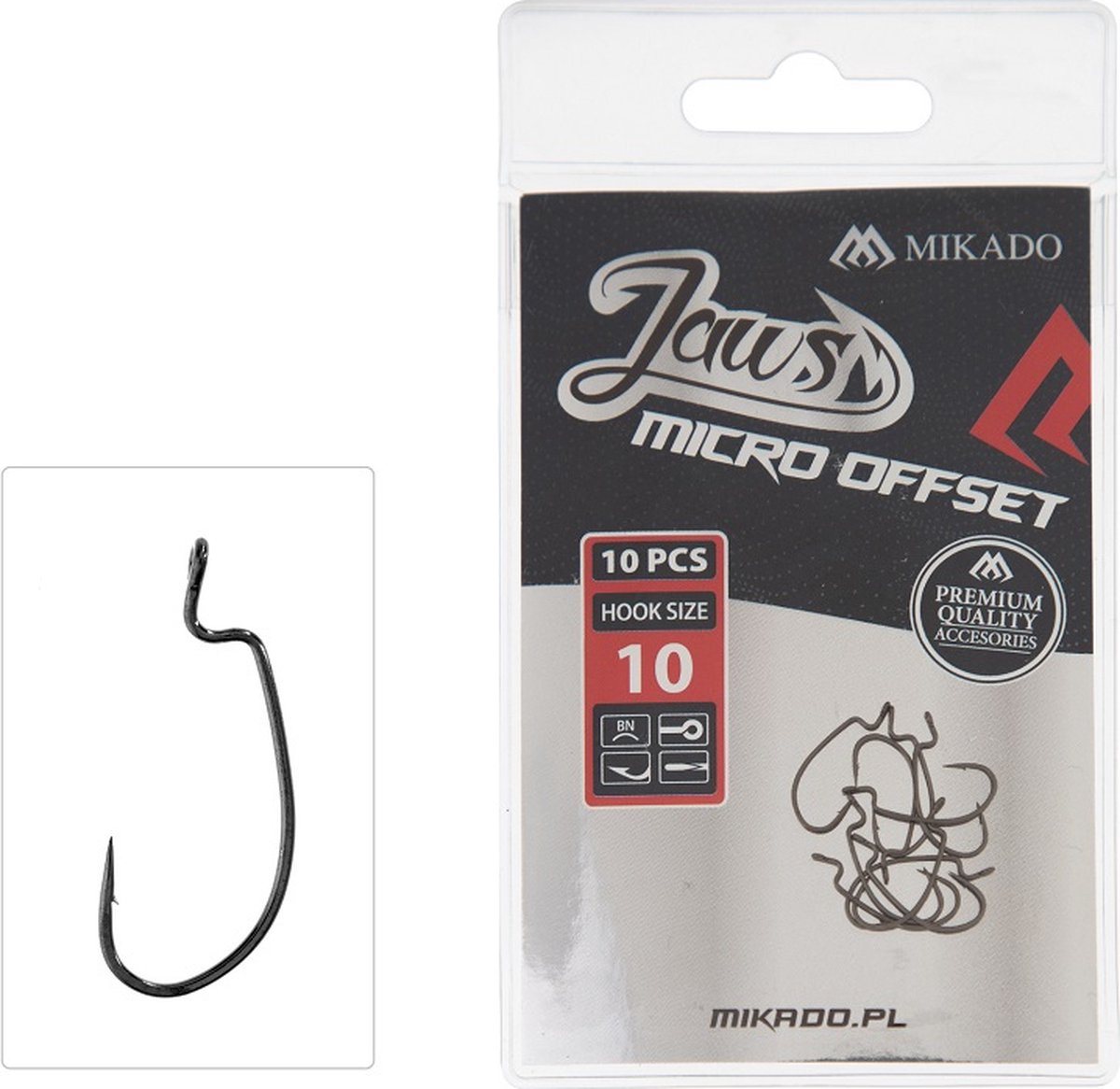 Mikado Hook Jaws Micro Offset NO 10 - 10 pcs.