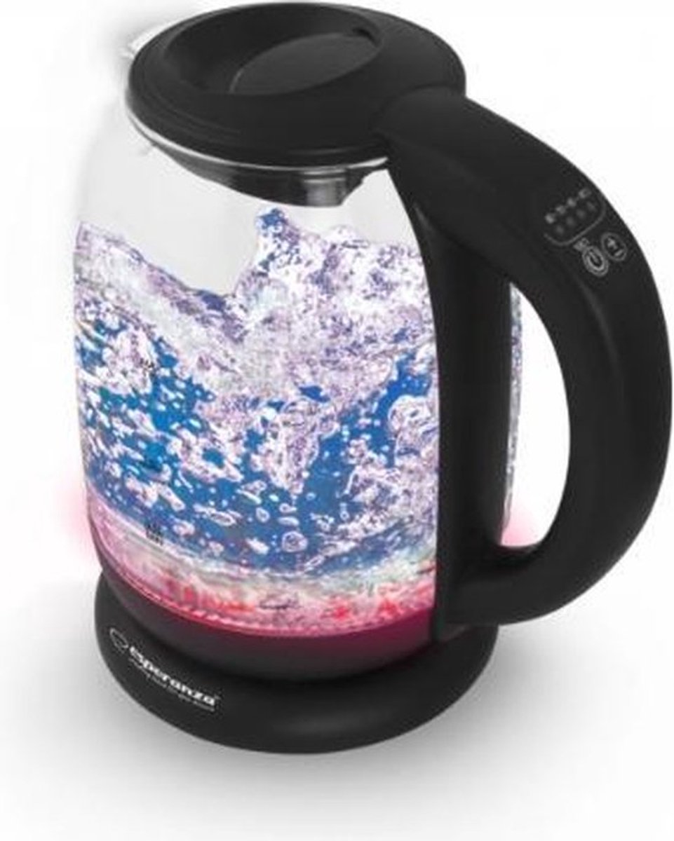 Esperanza Loire | Glazen Waterkoker | Vijf Kleuren LED-Verlichting | 1,7 Liter | 2200W