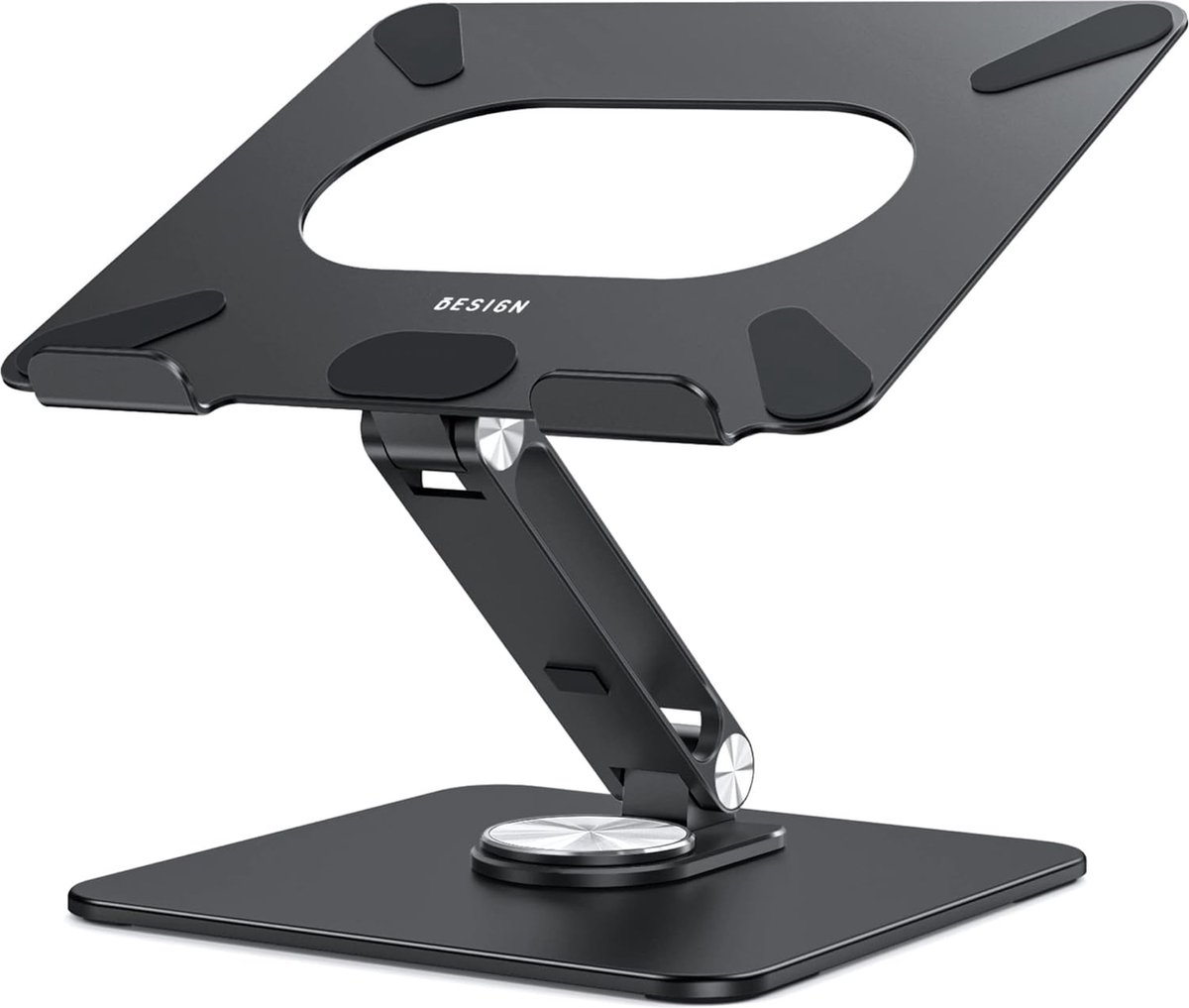 LSX7 Laptopstandaard - 360 graden roterend - ergonomisch - 1 stuk - zwart