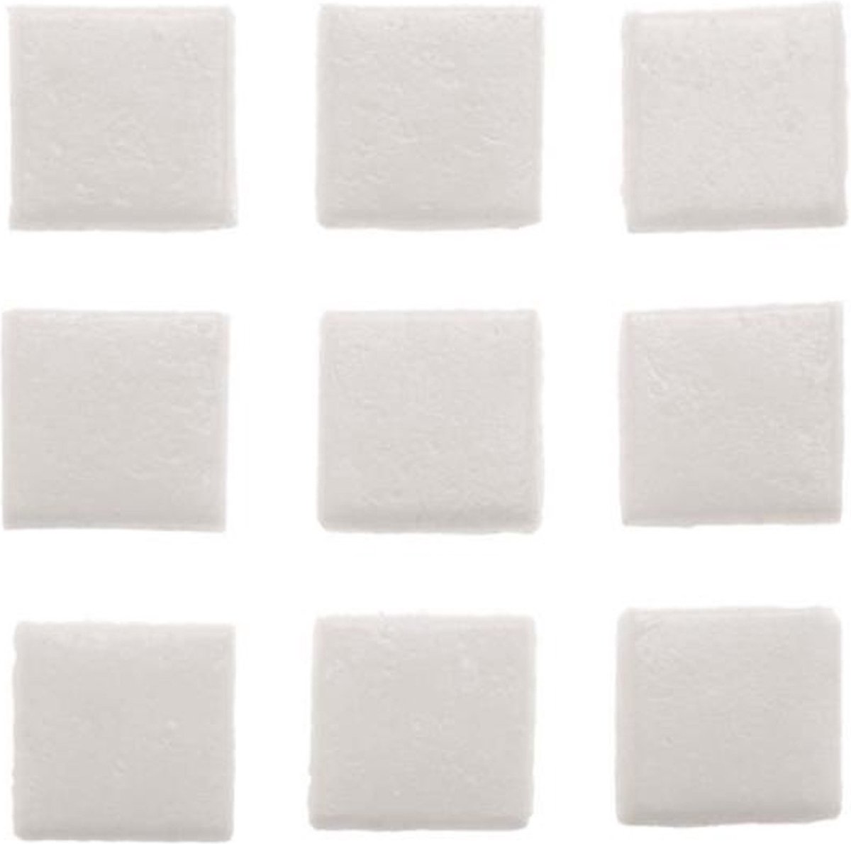 Glorex mozaiek steentjes/tegeltjes - vierkant - 140x stuks - wit - 1 x 1 cm