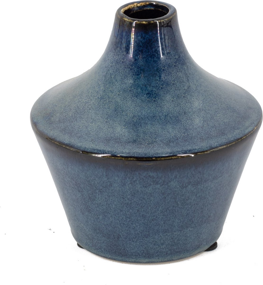 homebound by ky Aardewerk vaas blauw | 13x13x13cm | bloemenvaas keramiek blauw