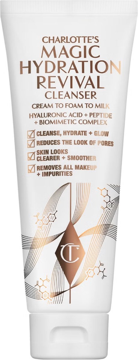 Charlotte Tilbury - Magic Hydration Revival Cleanser | Cream-to-Foam-to-Milk | 120ML | Hydraterende Gezichtsreiniger | Luxe Huidverzorging | Make-up Remover