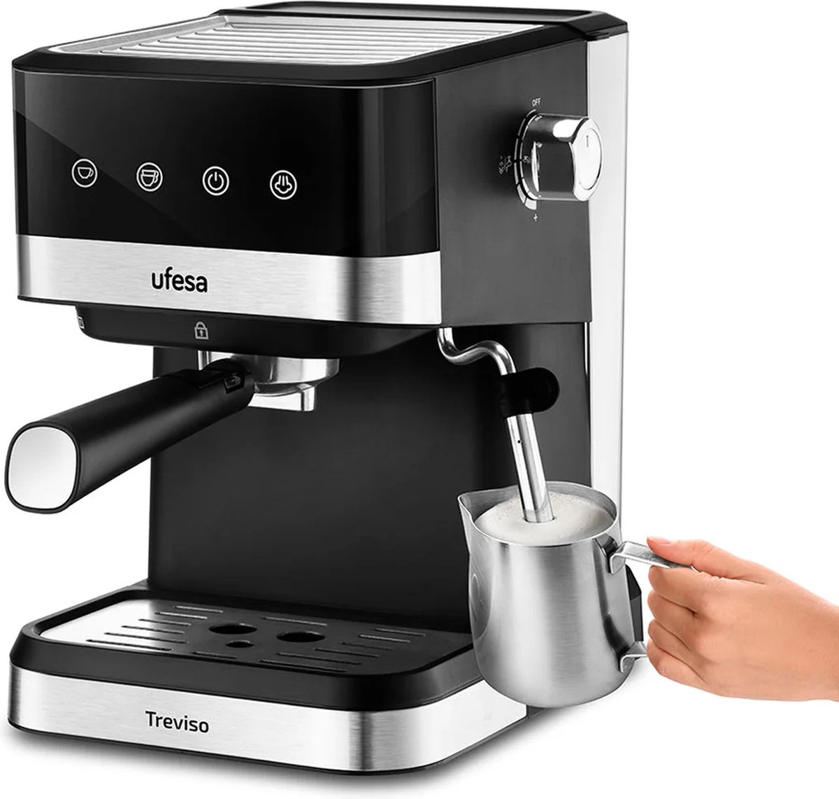Ufesa Trevisio Piston Koffiemachine met Melkopschuimer - afbeelding 2