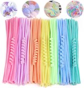 100 pièces de cure-pipes en fil chenille de couleur macaron pour enfants, artisanat et décoration avec des motifs de bricolage - Macaron 100.