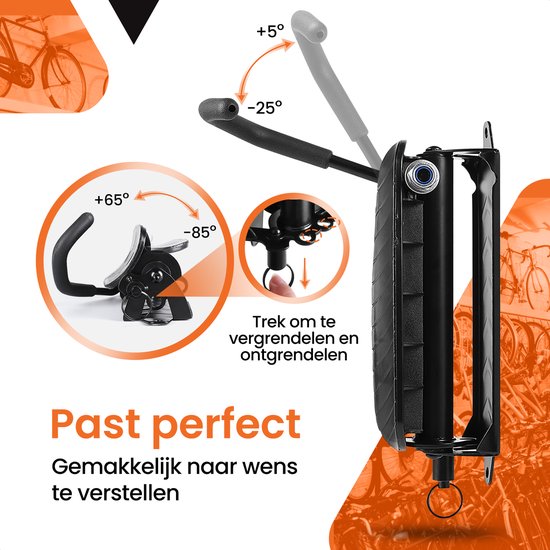 Fiets Ophangsysteem - Fiets Ophangbeugel - Muurbeugel Fiets - fietshaak - Fietsenrek - Fietsbeugel - Race fiets - Mountainbike - draaibaar- Max belading 45kg - 2 fietsen