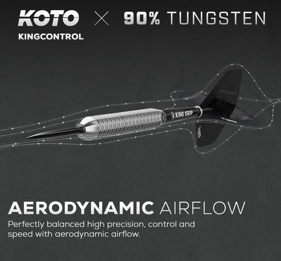 KOTO - Kingcontrol 90% Darts 32G - Zwart - Stevige Ringgrip van KOTO — afbeelding 5