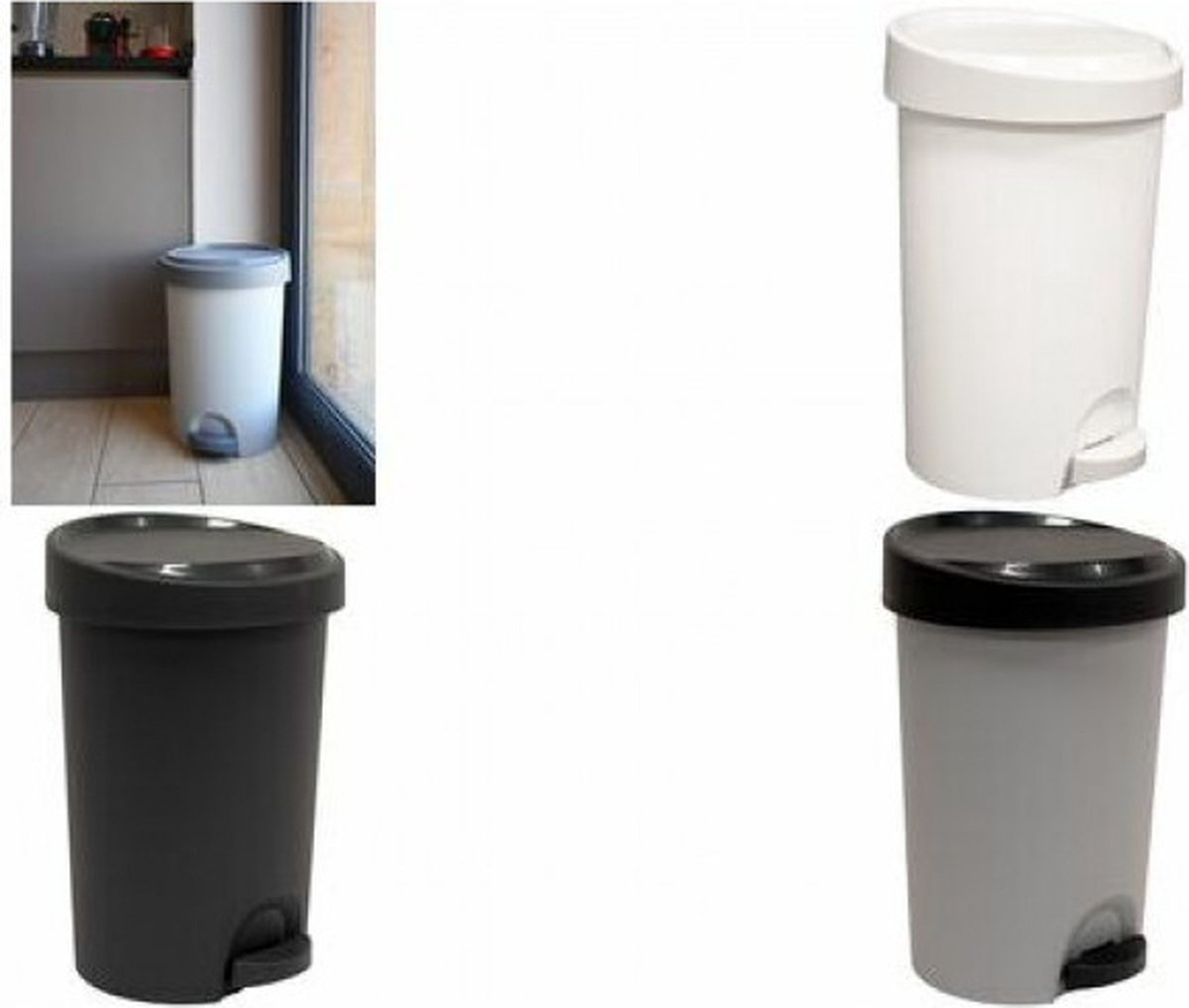 Pedaalemmer Stepy 15L 27.9x29.4x43.6cm Betongrijs