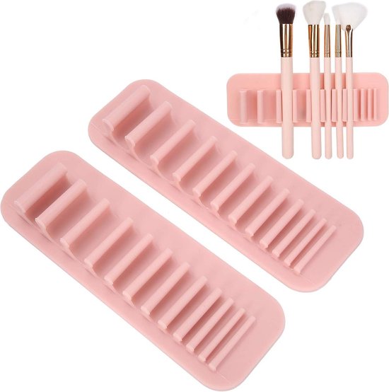 Support Séchage Pinceaux Maquillage En Silicone – Rangement Voyage, Pour Brosses, Dentifrice, Stylos (20.6 Cm)