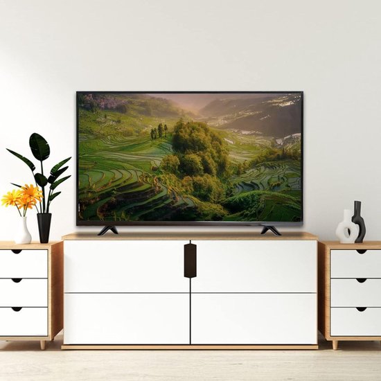 Lunaanda Universele tv-steunpoten, vervangende basishouder voor 32 tot 65 inch tv, zwarte tv-meubelpoten met antislip pads en schroeven voor flatscreen, LCD, led, plasma